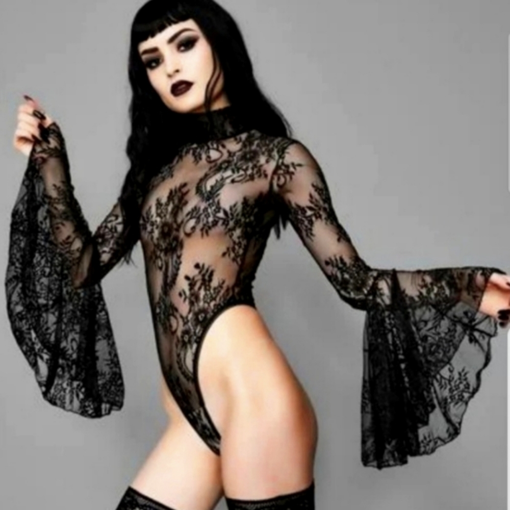 Widow (Dolls kill) Witching Hour lace high cut bodysuit
